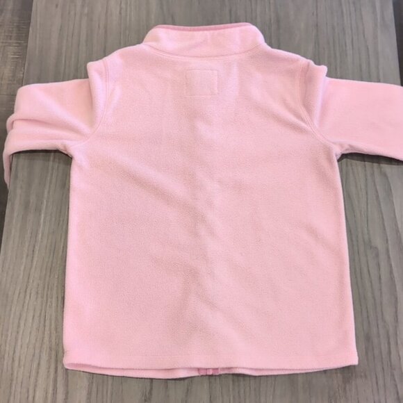 3/$20 OSHKOSH Full Zip Fleece Sweater Baby Pink Heart Collared Girls Jacket - Picture 8 of 10
